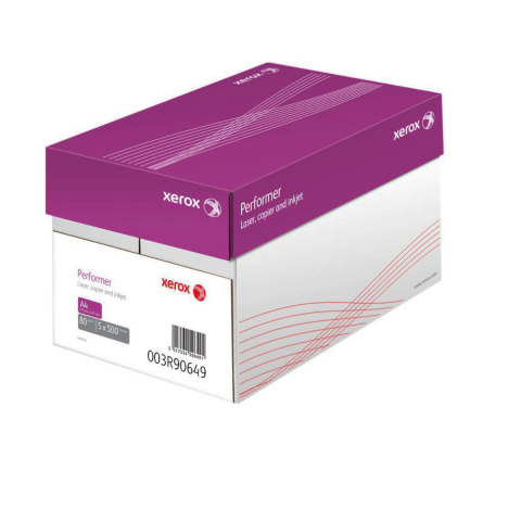 Hartie copiator - Cutie cu 5 x top hartie copiator Xerox Performer 003R90649, A4, 80g/mp, 500 coli/top