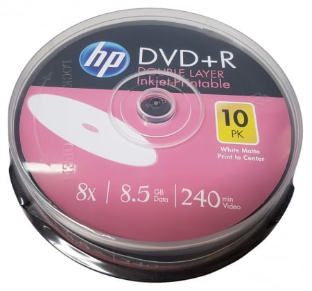 DVD+DL printabil - HP - DVD+R DL 8.5 Gb 8X Double Layer Printabil HP , Cake Box , 10 buc / pret/set