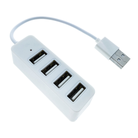 HUB cu 4 porturi USB 2.0 si cablu cu lungime de 10 cm cu conector USB tip A tata, cu indicator Led, alb [6]