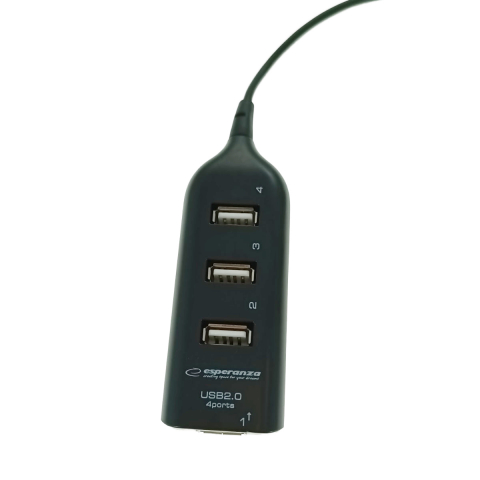 HUB USB cu 4 porturi, interfata USB 2.0, Esperanza 76860, cablu de 78cm, negru [4]