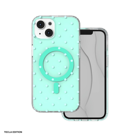 Huse si protectii pentru iPhone 13 - Husa Bubble Dots Mag pentru Apple iPhone 13, iPhone 14, Carcasa magnetica, Verde