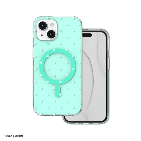Huse si protectii pentru iPhone 15 - Husa Bubble Dots Mag pentru Apple iPhone 15, Carcasa magnetica, Verde
