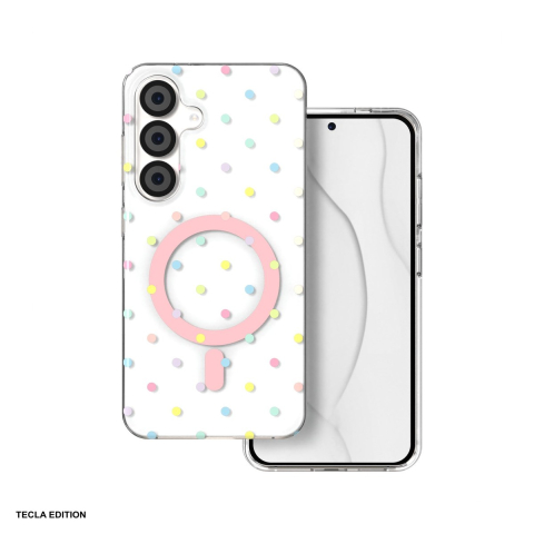 Huse si protectii pentru Samsung Galaxy S24 - Husa Bubble Dots Mag pentru Samsung Galaxy S24, Galaxy S25, Carcasa magnetica, Alb