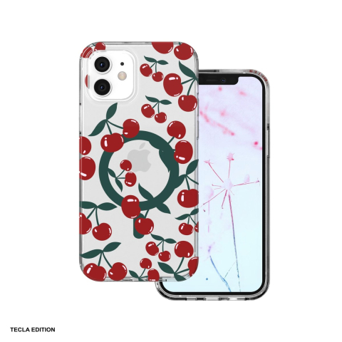 Huse si protectii pentru iPhone - Husa Cherry Mag pentru Apple iPhone 12 Pro, iPhone 12, Carcasa magnetica, Transparent
