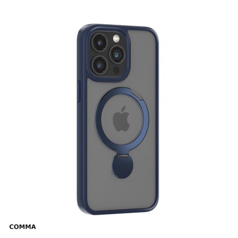Huse si protectii pentru iPhone 15 Plus - Husa Comma Joy Shark Mag pentru Apple iPhone 15 Plus, Carcasa magnetica, Albastru