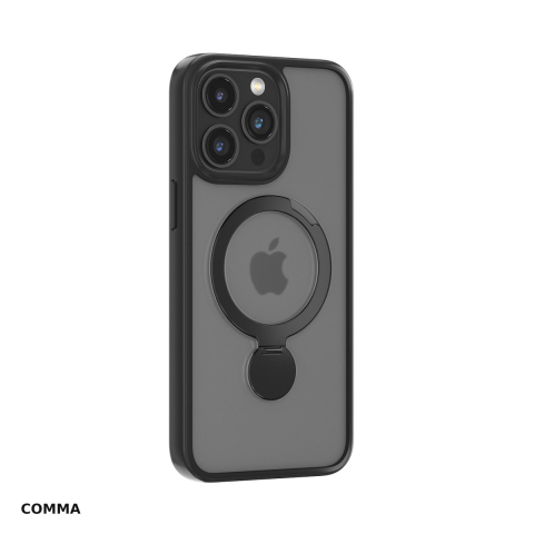 Huse si protectii pentru iPhone 15 Plus - Husa Comma Joy Shark Mag pentru Apple iPhone 15 Plus, Carcasa magnetica, Negru