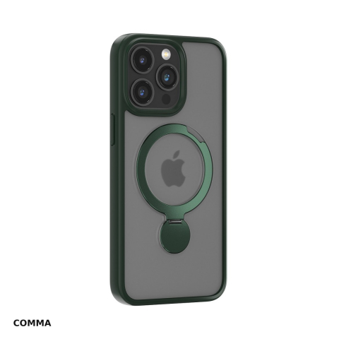 Huse si protectii pentru iPhone 15 Plus - Husa Comma Joy Shark Mag pentru Apple iPhone 15 Plus, Carcasa magnetica, Verde
