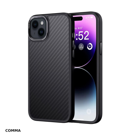 Huse si protectii pentru iPhone 15 Plus - Husa Comma Kevlar Mag pentru Apple iPhone 15 Plus, Carcasa magnetica, Negru