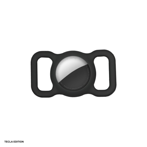 Accesorii IT - Husa de protectie AirTag, pentru prindere pe zgarda, curea , bretele, din silicon, Neagra