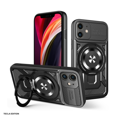 Huse si protectii pentru iPhone 12 - Husa Defender Armor Mag pentru Apple iPhone 12, Carcasa magnetica, Negru
