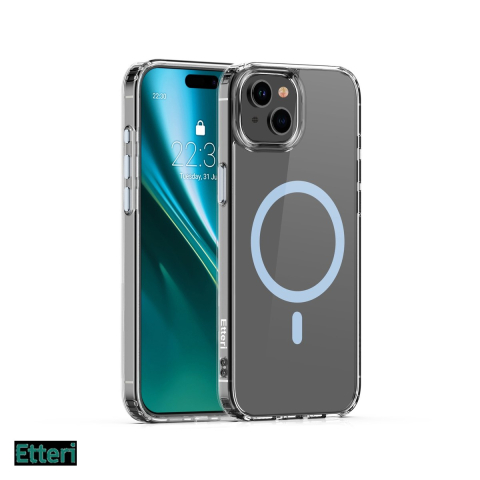 Huse si protectii pentru iPhone 15 - Husa Etteri Color Mag pentru Apple iPhone 15, Carcasa magnetica, Albastru