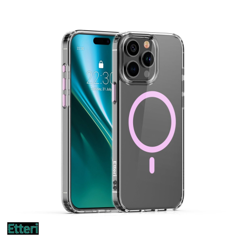 Huse si protectii pentru iPhone 15 Pro - Husa Etteri Color Mag pentru Apple iPhone 15 Pro, Carcasa magnetica, Roz