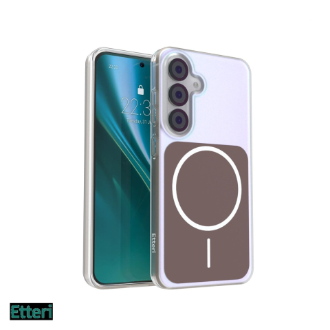 Huse si protectii pentru Samsung Galaxy S25 - Husa Etteri Hidden Pearl pentru Samsung Galaxy S25, Carcasa magnetica, Maro