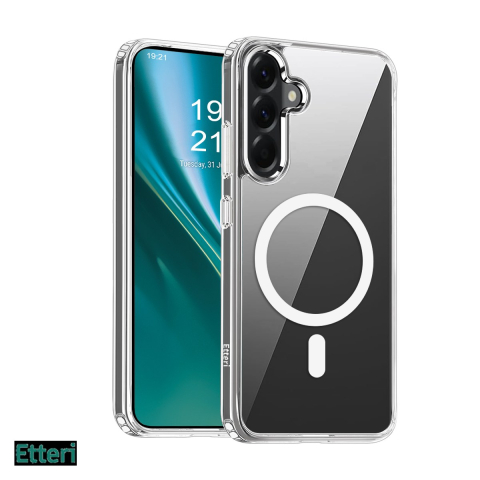 Huse si protectii pentru Samsung Galaxy A55 5G - Husa Etteri Hybrid Mag pentru Samsung Galaxy A55 5G, Carcasa magnetica, Transparent