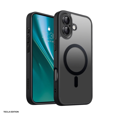Huse si protectii pentru iPhone 17 - Husa Etteri Matt Mag pentru Apple iPhone 17, Carcasa magnetica, Negru