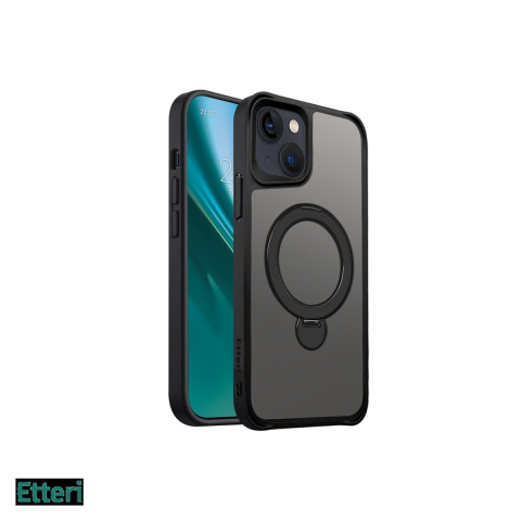 Huse si protectii pentru iPhone 13 - Husa Etteri Matt Mag Ring pentru Apple iPhone 13, Carcasa magnetica, Negru