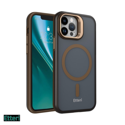 Huse si protectii smartphone - Husa Etteri Morning Fog pentru Apple iPhone 12 Pro, iPhone 12, Carcasa magnetica, Maro