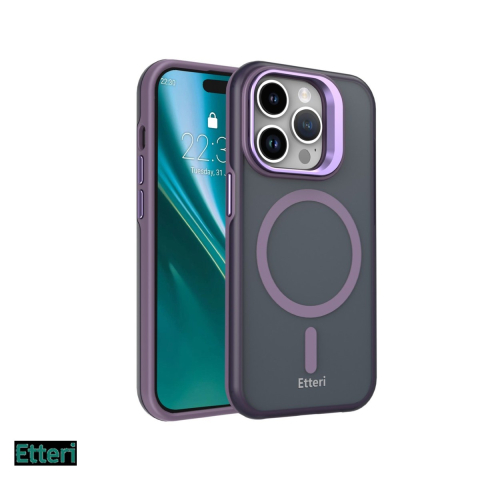 Huse si protectii pentru iPhone - Husa Etteri Morning Fog pentru Apple iPhone 14 Pro, Carcasa magnetica, Mov