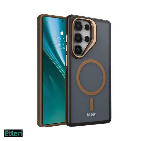 Huse si protectii pentru Samsung Galaxy S25 Ultra - Husa Etteri Morning Fog pentru Samsung Galaxy S25 Ultra, Carcasa magnetica, Maro