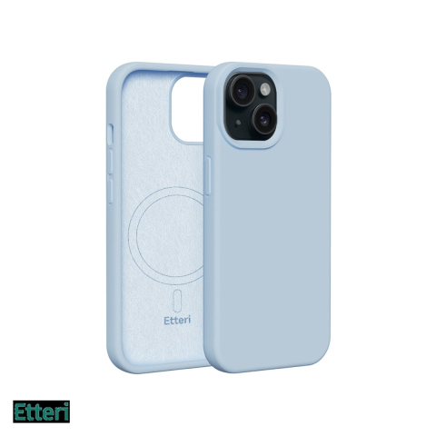 Huse si protectii pentru iPhone 13 - Husa Etteri Silicone Mag pentru Apple iPhone 13, Carcasa magnetica, Albastru