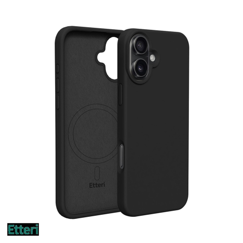 Huse si protectii pentru iPhone - Husa Etteri Silicone Mag pentru Apple iPhone 16 Plus, Carcasa magnetica, Negru