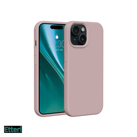 Huse si protectii pentru iPhone 15 - Husa Etteri Silicone pentru Apple iPhone 15, Carcasa, Roz
