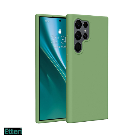 Huse si protectii pentru Samsung Galaxy S23 Ultra - Husa Etteri Silicone pentru Samsung Galaxy S23 Ultra, Carcasa, Verde