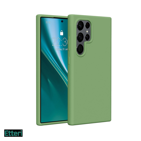Huse si protectii pentru Samsung Galaxy S24 Ultra - Husa Etteri Silicone pentru Samsung Galaxy S24 Ultra, Carcasa, Verde