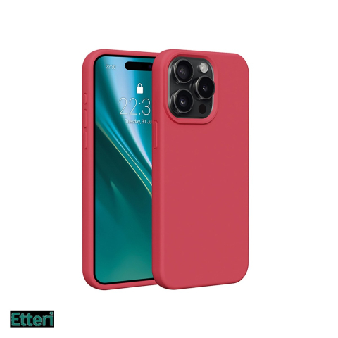 Huse si protectii pentru iPhone 12 Pro - Husa Etteri Silicone raspberry pentru Apple iPhone 12 Pro, iPhone 12, Carcasa, Rosu