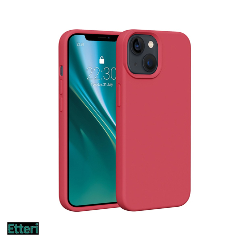 Huse si protectii pentru iPhone 14 - Husa Etteri Silicone raspberry pentru Apple iPhone 14, Carcasa, Rosu