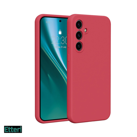 Huse si protectii pentru Samsung Galaxy S23 FE - Husa Etteri Silicone raspberry pentru Samsung Galaxy S23 FE, Carcasa, Rosu