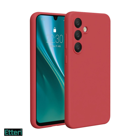 Huse si protectii pentru Samsung Galaxy S24 FE - Husa Etteri Silicone raspberry pentru Samsung Galaxy S24 FE, Carcasa, Rosu