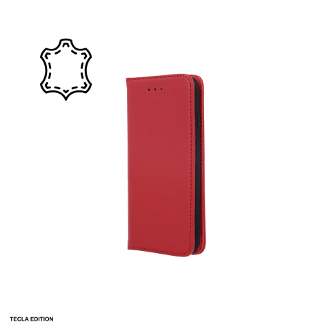 Huse si protectii pentru iPhone 17 Air - Husa Genuine Leather Smart Pro pentru Apple iPhone 17 Air, tip carte cu inchidere magnetica, Visiniu
