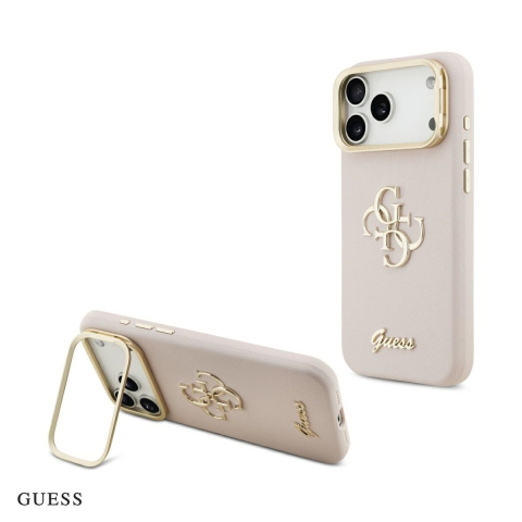 Huse si protectii smartphone - Husa Guess Grained Big 4g & Stand Camera pentru iPhone 17 Pro Max, Carcasa, Roz