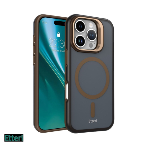 Huse si protectii pentru iPhone 16 Pro - Husa pentru Apple iPhone 16 Pro, Carcasa magnetica, Maro