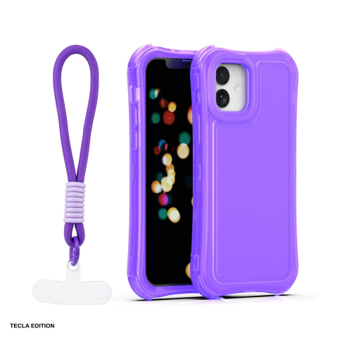 Huse si protectii pentru iPhone - Husa Safepop strap pentru Apple iPhone 12 Pro, iPhone 12, Carcasa, Mov