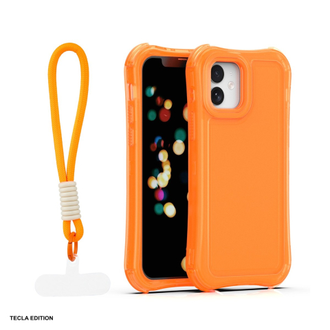 Huse si protectii pentru iPhone - Husa Safepop strap pentru Apple iPhone 12 Pro, iPhone 12, Carcasa, Portocaliu