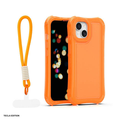 Huse si protectii pentru iPhone - Husa Safepop strap pentru Apple iPhone 14, Carcasa, Portocaliu
