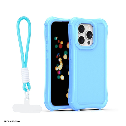 Huse si protectii pentru iPhone 15 Pro - Husa Safepop strap pentru Apple iPhone 15 Pro, Carcasa, Albastru