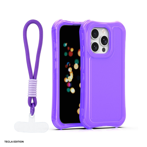Huse si protectii pentru iPhone 15 Pro - Husa Safepop strap pentru Apple iPhone 15 Pro, Carcasa, Mov