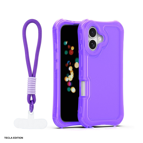 Huse si protectii pentru iPhone 16 - Husa Safepop strap pentru Apple iPhone 16, Carcasa, Mov