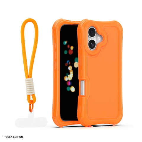 Huse si protectii pentru iPhone 16 - Husa Safepop strap pentru Apple iPhone 16, Carcasa, Portocaliu