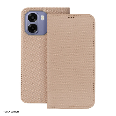 Huse si protectii pentru Oppo A6 4G - Husa Smart Magnet pentru OPPO A6 4G, tip carte, Auriu