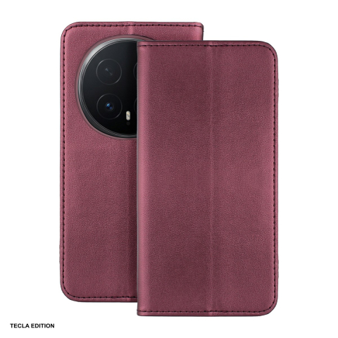 Huse si protectii pentru Honor Magic 8 Pro - Husa Smart Magnetic pentru Honor Magic 8 Pro, tip carte cu inchidere magnetica, Visiniu