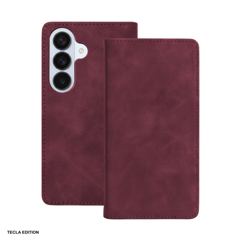 Huse si protectii pentru Samsung Galaxy S26 - Husa Smart Suede pentru Samsung Galaxy S26, tip carte, Visiniu