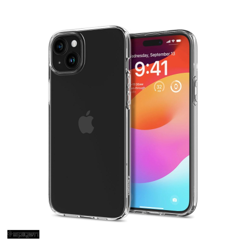 Huse si protectii smartphone - Husa Spigen Liquid Crystal crystal pentru Apple iPhone 15 Plus, Carcasa, Transparent