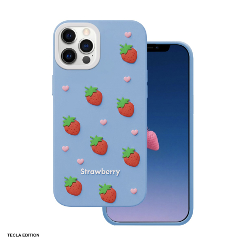 Huse si protectii pentru iPhone - Husa Strawberry pentru Apple iPhone 12 Pro, iPhone 12, Carcasa, Albastru