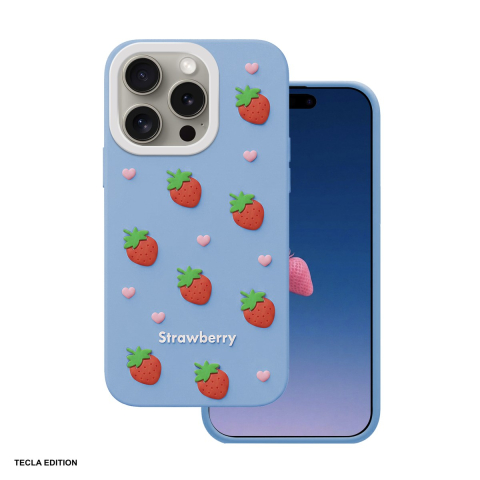 Huse si protectii pentru iPhone - Husa Strawberry pentru Apple iPhone 14 Pro, iPhone 15 Pro, Carcasa, Albastru