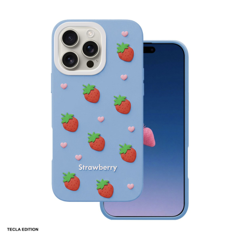 Huse si protectii pentru iPhone 16 Pro Max - Husa Strawberry pentru Apple iPhone 16 Pro Max, Carcasa, Albastru