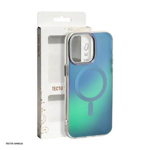 Huse si protectii smartphone - Husa Tecto Shield Aurora pentru Apple iPhone 14 Pro, Carcasa magnetica, Albastru
